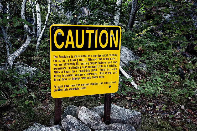 2011_09_21_AcadiaNP-10195-Edit750.jpg - I love Precipice Trail. It's a non-technical rock climb -- otherwise known as a Class 4 climb.  A Class 4 climb "can involve short steep sections where the use of a rope is recommended."  What makes Precipice Trail a Class 4 climb is the iron rungs and ladders that have been placed in the spots that would have required a rope to climb.  It is a fun, airy hike that requires you to keep your wits about you.   We try to do it every time we go to Acadia.
