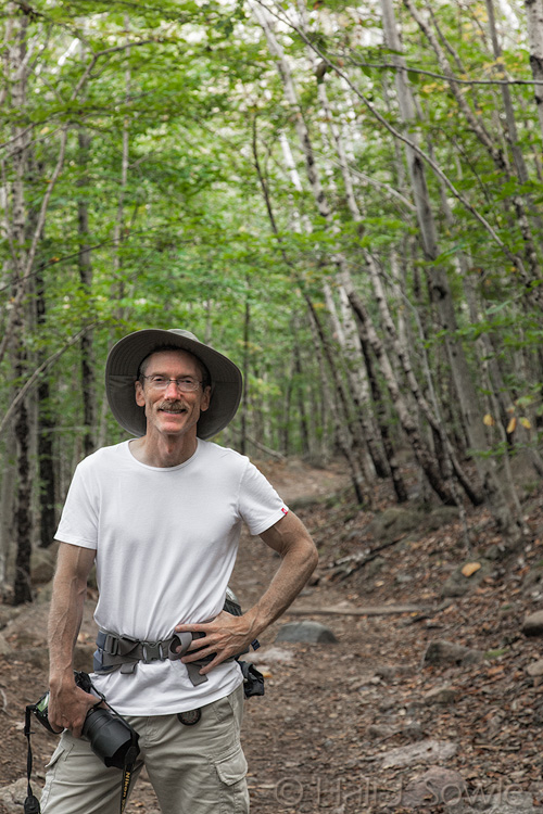 2011_09_23_AcadiaNP-10465-Edit750.jpg - Mike at what we thought was the halfway point in the Bubbles Hike.  The plan was to do the South Bubble then the North Bubble but between the two we somehow ended off trail and hiked all way down off South Bubble peak to the lake and then had to hike back up and over to North Bubble.  We slept well that night.