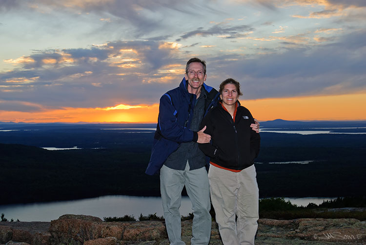 _JMS0002.jpg - We spent some time watching the sun set from the top of Cadillac Mountain -- always enjoyable! I think that's Bubble Pond behind us...