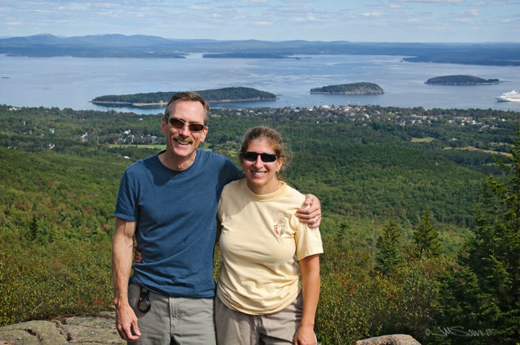 _MIK0002.jpg - This is a shot a fellow hiker snapped as we were resting from our ascent up Cadillac Mountain via the North Ridge trail.  It was a wonderful day for our first hike of the trip!