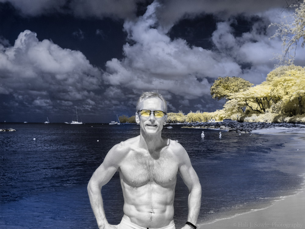 2016_11_Barbados-14106-Edit1000.jpg - Faux color IR image of Mike on our last day.