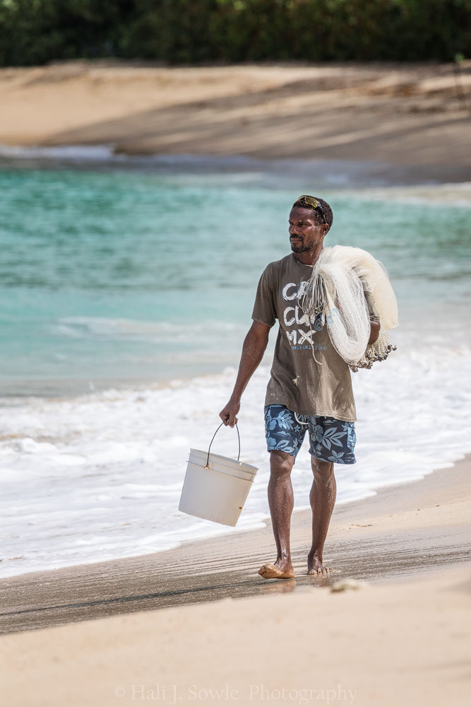 2017_04_Barbados-10451-Edit1000.jpg - Fisherman walking on the beach.