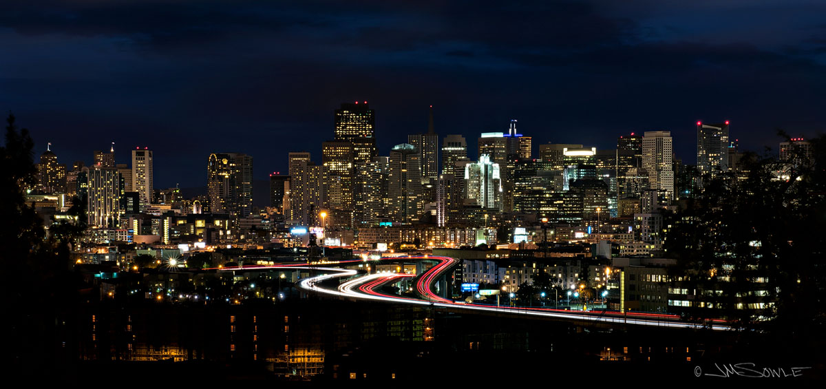 _JMS0214BB.jpg - The best view of the city from  Potrero Hill, at the corner of Texas and 19th.  Sadly, this view may be altered soon.  There was a significant construction project underway on a huge building that could potentially block this view.  That's a shame because the view is really part of the charm of this neighborhood.