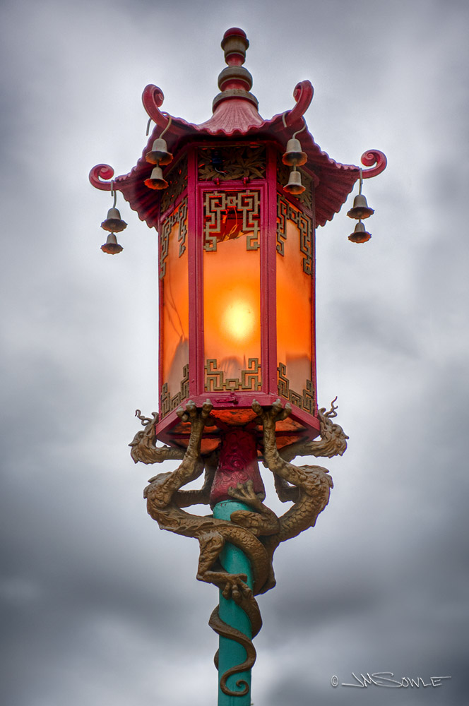 _JMS0256.jpg - An ornate street lamp on a cloudy day in Chinatown.