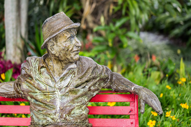 CostaRica_1.JPG - This statue on the grounds of the Hotel Bougainvillea didn't have a name, so we just called him Walter.  Walter didn't seem to mind the frequent rains that kept the beautiful property so green.
