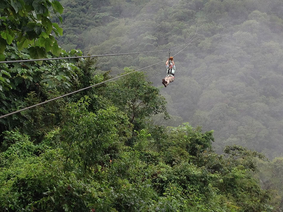 CostaRica2013_16.JPG - This is a shot of Hali on one of the zip lines across a canyon.  We had a great time on this excursion!  Thanks to Melanie Hogan for the picture!
