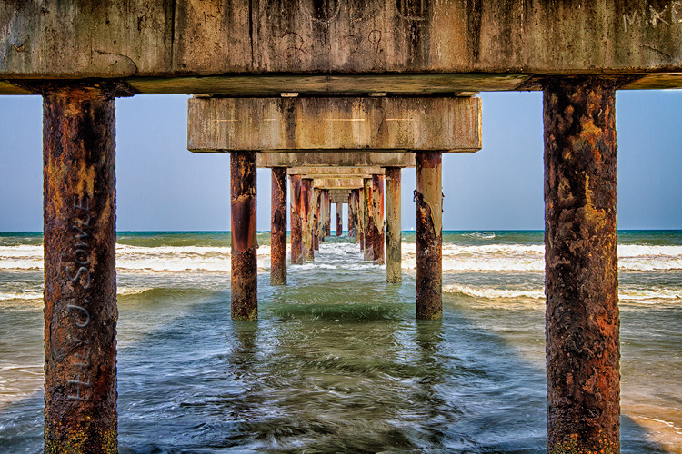 2011_06_12_StAugustine-10202_HDR-Web.jpg - An HDR shot from under the pier.  The beach area was really very enjoyable.  It's a very nice place to visit!