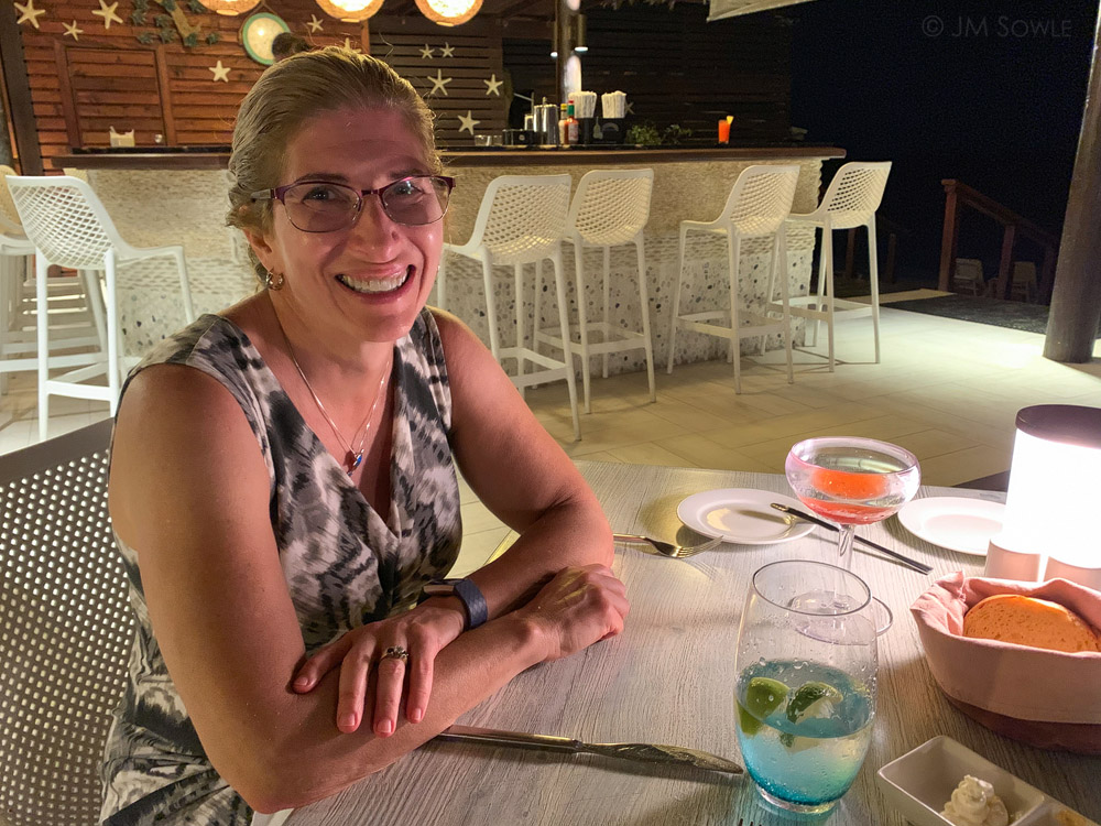 IMG_6879Adj.jpg - Hali at the Neptune's restaurant.  Right by the ocean.