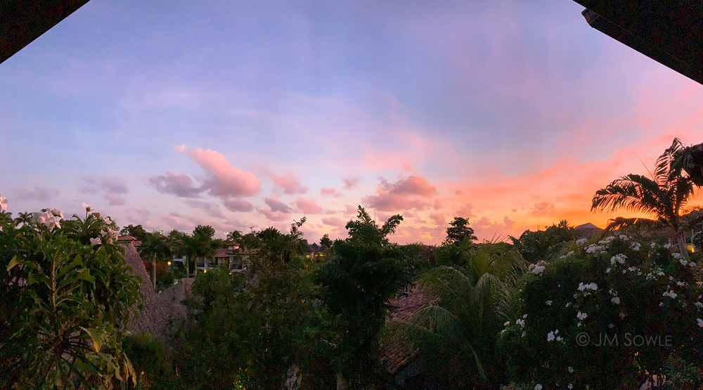 IMG_7013Adj.jpg - We were heading our to dinner when we took a quick look outside and noticed that we missed a beautiful sunset.  I snagged a quick shot with my phone, just because we didn't have time to break out the real cameras.