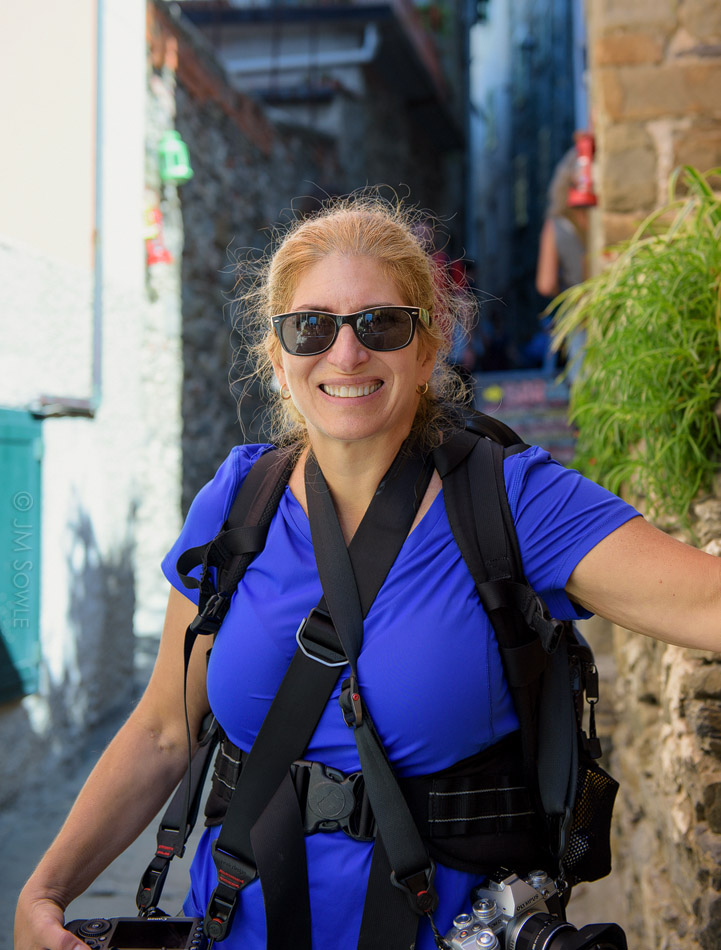 _JMS2552.jpg - This is what a "light" amount of gear looks like when Hali is taking a photo walk.  Corniglia.