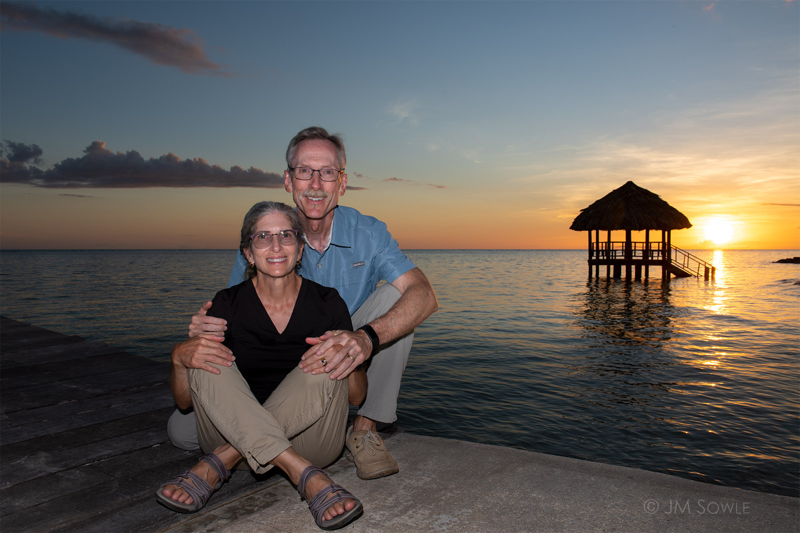 _JMS0501_1600.jpg - Good news: this is last sunset shot of the two of us.  Bad news: this is not the last you will see of that palapa!