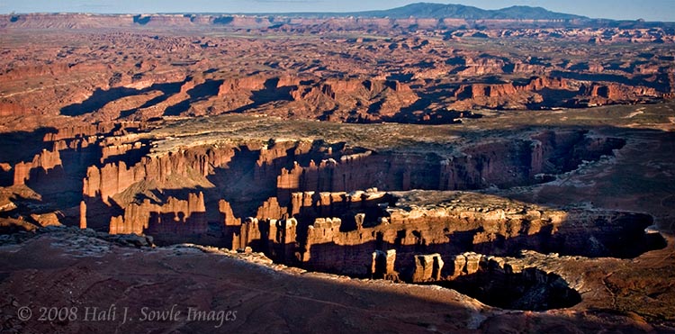 2008_09_03_Moab_263.jpg - The white tipped spires of Monument Basin from near the start of the Grand Viewpoint trail