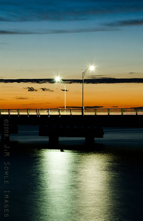S04_BridgeSunset.jpg - The Claiborne Pell Bridge, commonly known as the Newport Bridge, at Sunset on a fine summer evening.