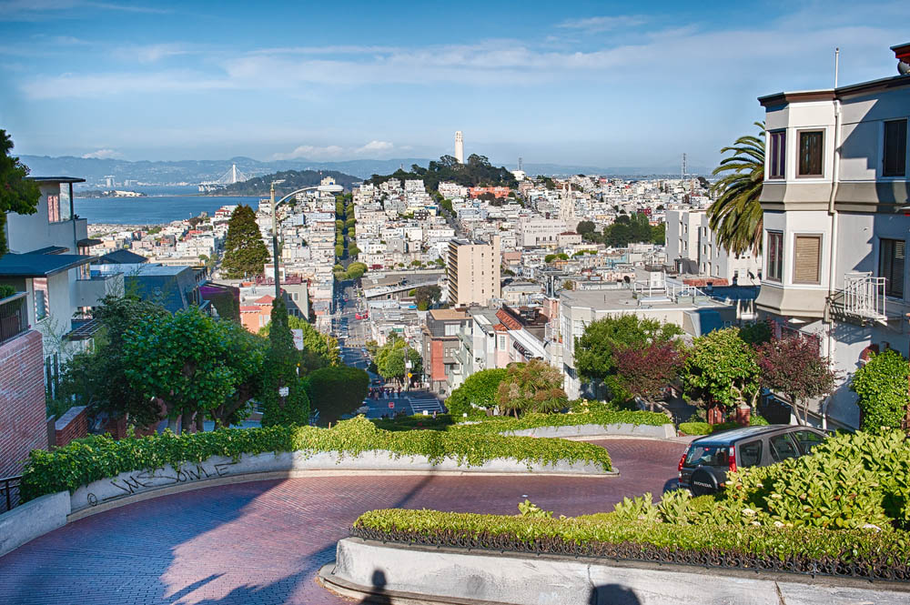 NorthCali2014_74.JPG - This is the famous Lombard Street, seen in so many movies.  It was neat to see, but I'm glad we didn't need to drive down it.  Or worse yet -- park on it!