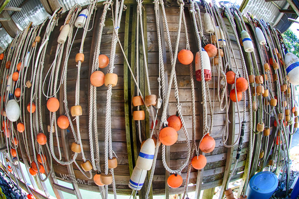 NovaScotia_05.JPG - The wall of a marine repair shop in Castine Harbor (Maine).  The owner was amazingly gracious, and let us walk around freely to photograph whatever we wanted.