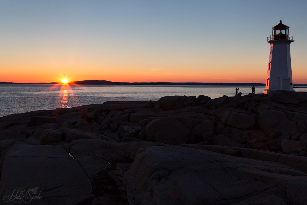 NovaScotia_61.JPG - Taking pictures of people taking pictures as the sun sets on Peggy's Cove.