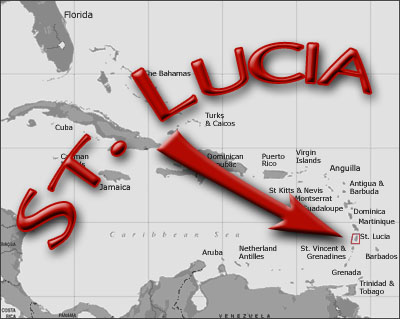 Title.jpg - This year we decided on a mid-January trip to St Lucia.  St Lucia is a small Caribbean island about halfway down the leeward island chain.  It's 239 square miles would fit into Rhode Island about 6.5 times.  Thanks to the terrain (and roadways) of St Lucia, it takes longer to drive the length of St Lucia than it does to drive the length of Rhode Island.  St Lucia's nearest island neighbor is Martinique -- just 21 miles away.  This island has a very interesting history (see  this link  for more information).  This was our second time in St Lucia, but our first time at the Sandals Grande St Lucian.  This resort is in the northern-most part of the island.  However, we had to fly into the southern airport.  The bus ride over the length of the island is not for those with a weak stomach!  We survived the trip, but we were both feeling a little green by the time we arrived!  The warm welcome at the resort had us feeling better in no time...  This was really just a trip for R&R, and not so much a photography trip.  Of course, we still brought cameras and took pictures.  We spent the most time sailing the resort Hobies, although there are no pictures of us doing so.  We also did a fair amount of swimming and water skiing.  The weather was WONDERFUL!  It was upper eighties during the day and lower eighties at night.  We had one day with a few passing showers, but not enough to keep us inside.  Every day was generally very sunny and breezy.  We planned on taking an excursion or two during this trip, but the destinations always required lengthy bus rides.  Instead we spent our time enjoying the wonderful Caribbean waters around the resort.  I don't think we've sailed this much since our Honeymoon trip.  The wind was always good, and Hali even skippered a few times.  The breezier days provided some good excitement, and we even discovered that Hali can really talk like a sailor!  We spent a tiny bit