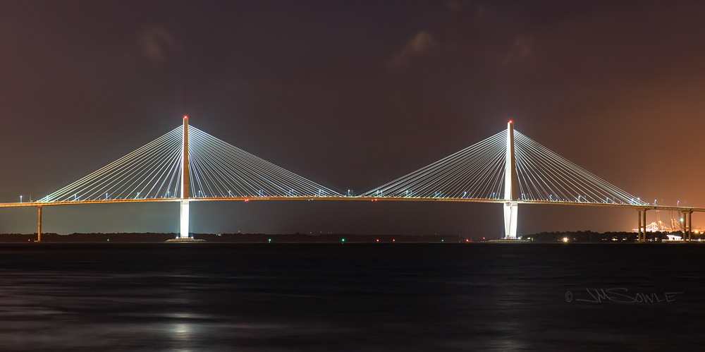 _JMS0721.jpg - The Arthur Ravenel Jr Bridge at night as seen from the Waterfront Park pier.