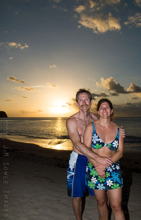 _DSC0486.jpg - Once again, we played volleyball until the games ended (then ran and got our cameras).  It was another nice sunset for us!  You can't see the sand and sweat, but it was there!