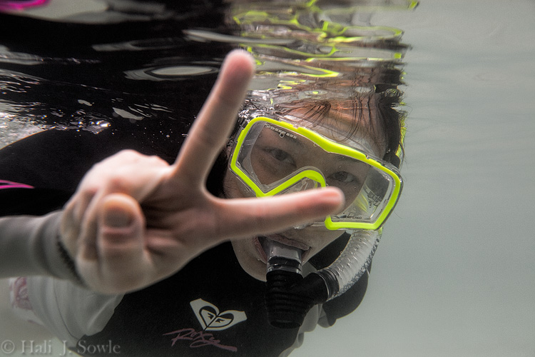 2012_03_25_SandalsLaToc-10074-Edit750.jpg - This was Huidi's first time snorkeling and she did great!  The calm waters at the Grande were just what was needed.