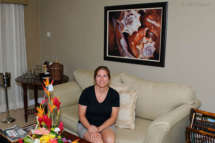 _MIK0417.jpg - Hali in the sitting room of our suite.  We wanted to include a couple of the room shots because the room was really very nice.