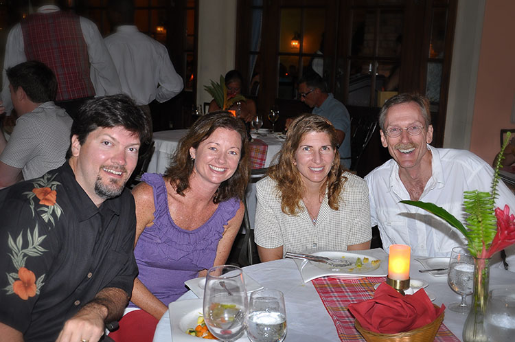 019_19ADJ.jpg - This is Scott and Angie (from Philly).  We met around the pool earlier that day.  A nice couple, and lots of fun.  They had an interesting strategy for making a headache their souvenir -- I wonder how that drive back to the airport went for them?  :-)    A resort photog shot this one.
