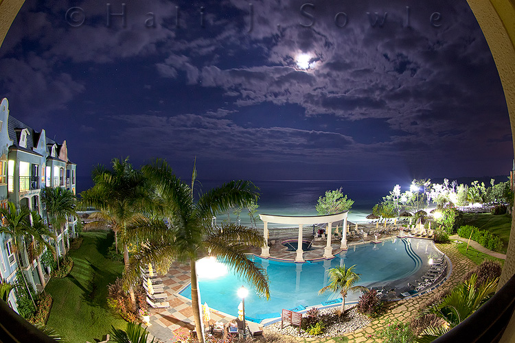 2011_11_SandalsWhitehouse-11994-Edit.jpg - The view from our room in the late evening as the moon was beginning to set.
