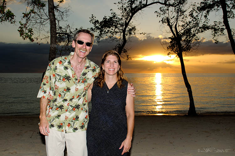_MIK0770.jpg - This is one of our first few nights there, and we were still looking a bit pale for this sunset shot.  The resort has great sunset views!