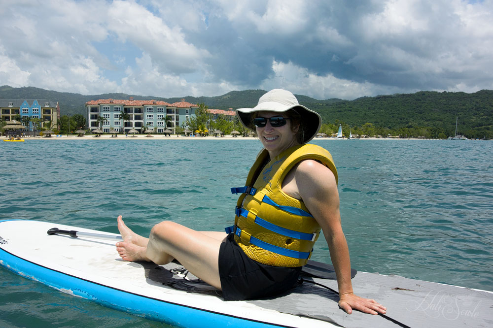 2014_09_SandalsWhitehouse-10083-Edit1000.jpg - Hali resting her feet during one of many paddleboarding sessions