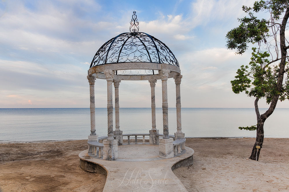 2014_09_SandalsWhitehouse-10960-63HDR-Edit1000.jpg - Serenity.... This pergola is one of the spots where they hold weddings at the resort, but at sunrise it is a quite place to sit and contemplate the beauty of the coming day.