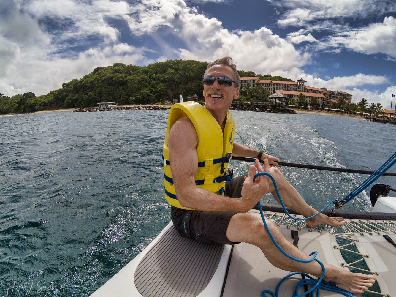 GOPR0297-Edit1000.jpg - The first of many fun sailing adventures.  The good news is we didn't turtle the Hobie until our last day there!