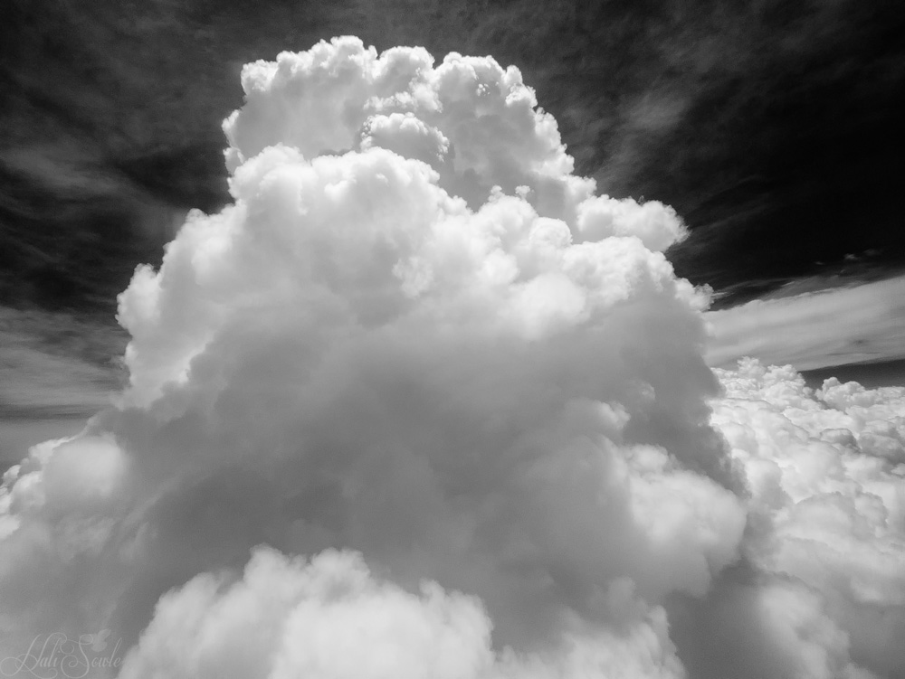 2016_06_Savannah_Charleston-10019-Edit1000.jpg - Flying high - I got the window seat for the flight down to Charleston and kept my little IR-converted camera in my lap looking for the stray shot that might show up, we had some really cool clouds as we came into the vicinity of Charleston, they made the ride a little bumpy but they also made for some interesting photos.